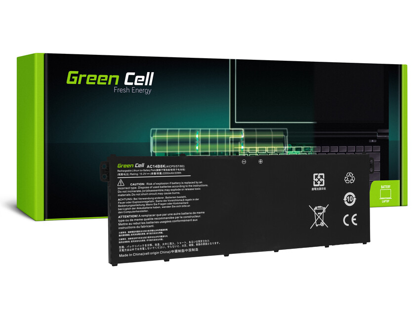 Green Cell baterija AC14B3K AC14B8K za Acer Aspire 5 A515 A517 R15 R5-571T Spin 3 SP315-51 SP513-51 Swift 3 SF314-52 (AC72)