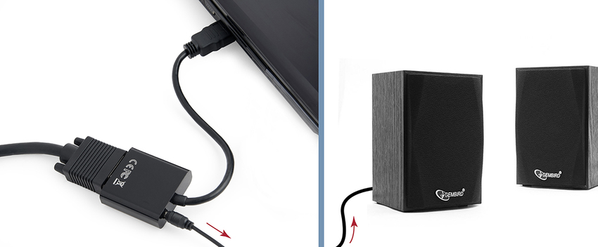 Adapter HDMI - VGA 15cm Gembird A-HDMI-VGA-03