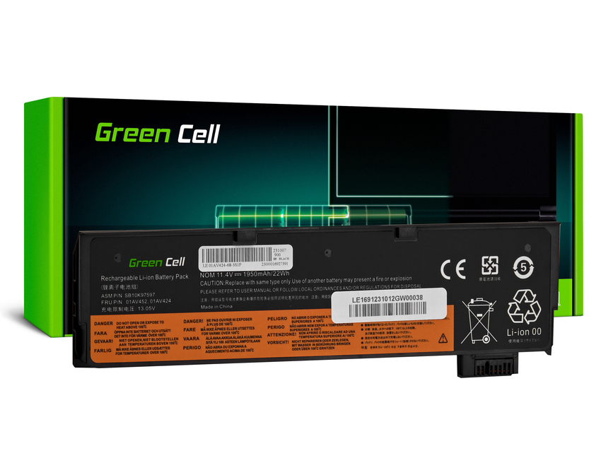 Green Cell baterija 01AV422 01AV490 01AV491 01AV492 za Lenovo ThinkPad T470 T480 T570 T580 T25 A475 A485 P51S P52S (LE169)