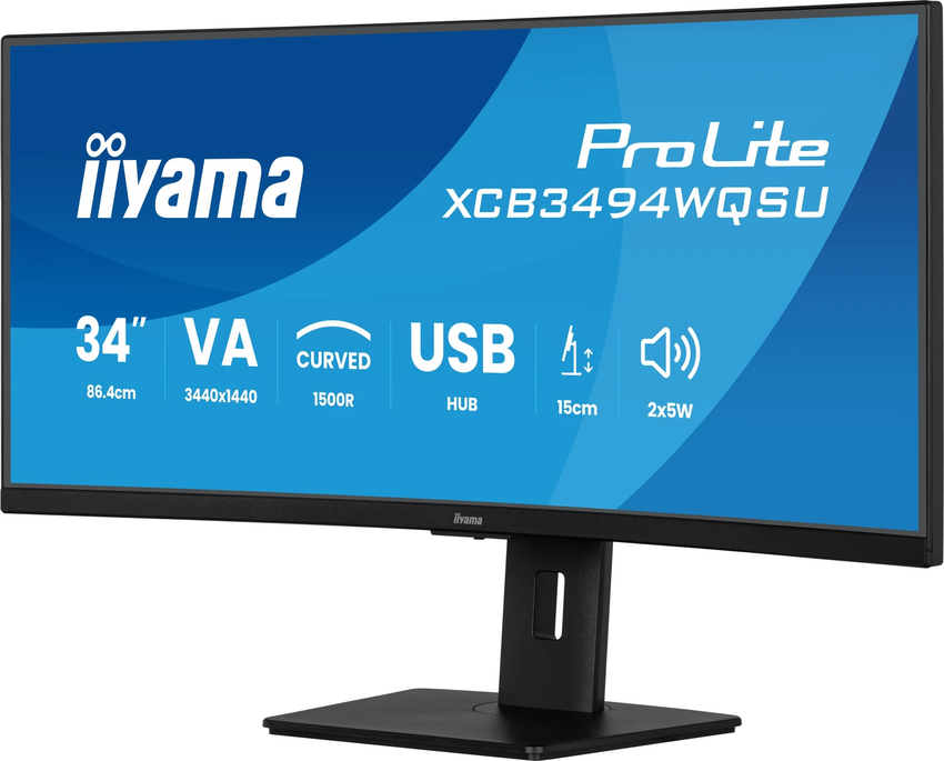 Monitor Iiyama 86,4 cm (34,0”) XCB3494WQSU-B1 3440×1440 VA LED 120Hz ukrivljen