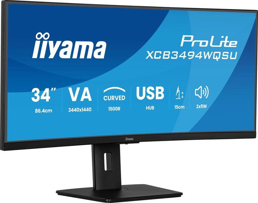 Monitor Iiyama 86,4 cm (34,0”) XCB3494WQSU-B1 3440×1440 VA LED 120Hz ukrivljen