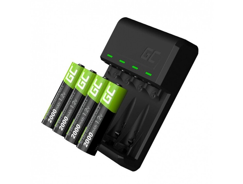 Set Green Cell GC Vitalpolnilec and 4x batteries AA 2000mAh Ni-MH (GRSETGC01)