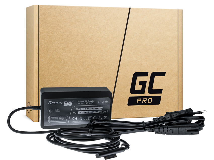 Green Cell PRO 1706 65W 15V 4A polnilec Adapter za Microsoft Surface Laptop, Pro, Book, Go (AD135P)
