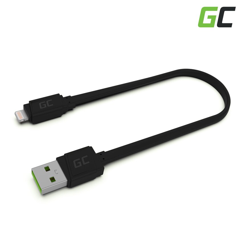 Green Cell kabel GCmatte Lightning Flat kabel 25 cm s hitrim polnjenjem Apple 2.4A (KABGC02)