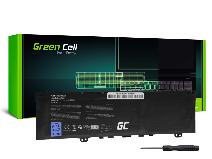 Green Cell baterija F62G0 za Dell Inspiron 13 5370 7370 7373 7380 7386, Dell Vostro 5370 (DE144V2)