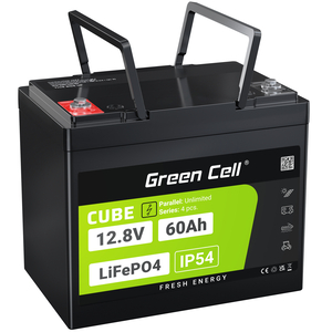 Green Cell CUBE LiFePO4 60Ah 12.8V 768Wh Lithium Iron Phosphate baterija za Electric Motors, Camper, Lifts (LFPGC12V60AH)