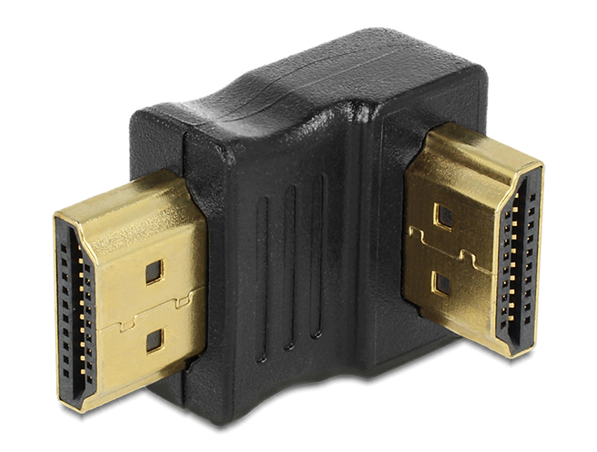 Adapter HDMI Moški > Moški 90° obrnjen-navzdol Delock