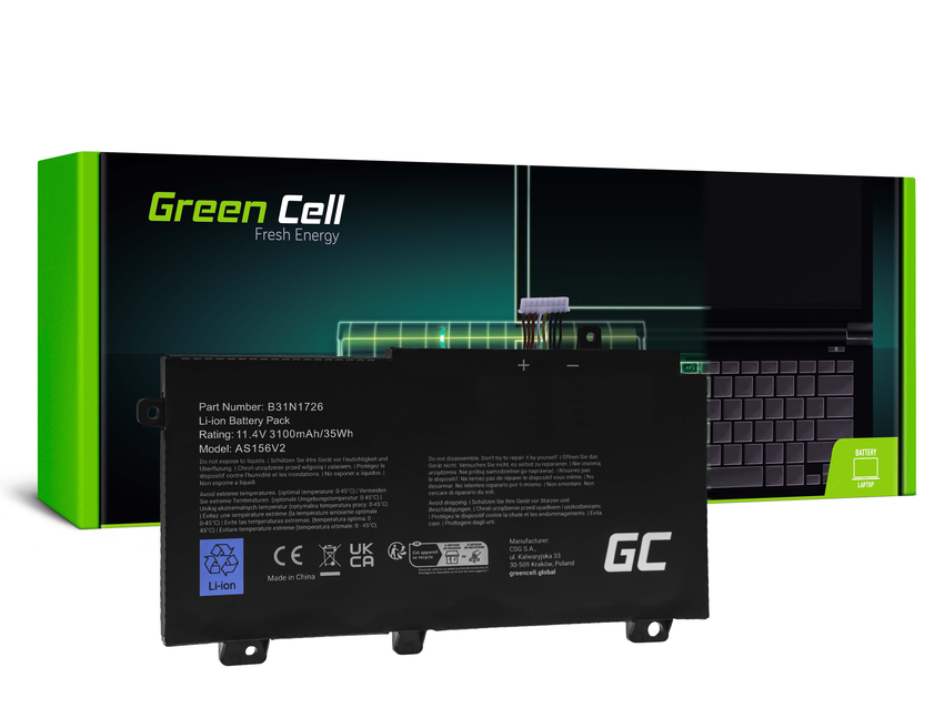 Green Cell baterija B31N1726 za Asus TUF Gaming FX504 FX504G FX505 FX505D FX505G A15 FA506 A17 FA706 (AS156V2)