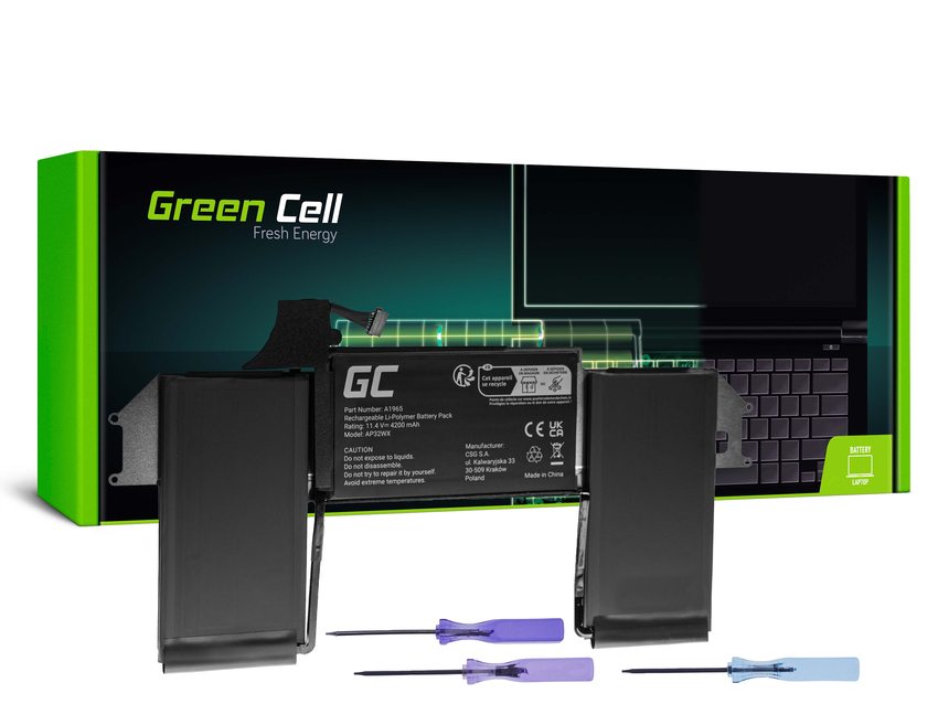 Green Cell baterija A1965 za Apple MacBook Air 13 A1932 A2179 (2018, 2019, 2020) (AP32WX)