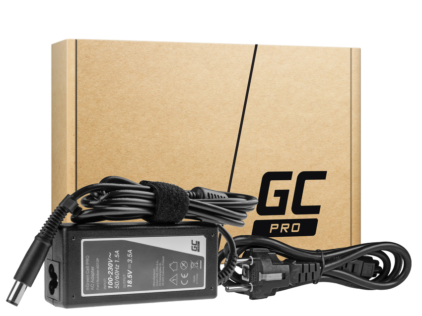 Green Cell PRO polnilec / AC Adapter 18.5V 3.5A 65W za HP 250 G1 255 G1 ProBook 450 G2 455 G2 Compaq Presario CQ56 CQ57 CQ58 (AD12P)