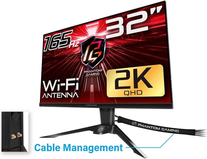 Monitor ASRock Phantom Gaming PG32QF2B 80 cm (31,5″) Quad-HD VA LED HDR400 165Hz FreeSync