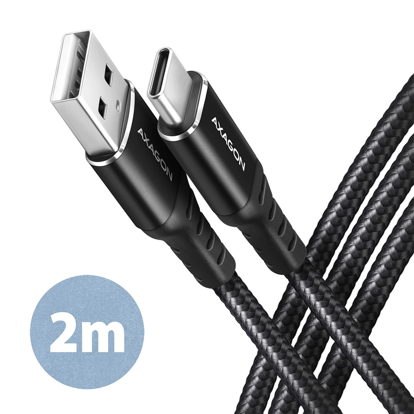 Kabel AXAGON BUCM-AM20AB USB-C - USB-A Kabel  2M