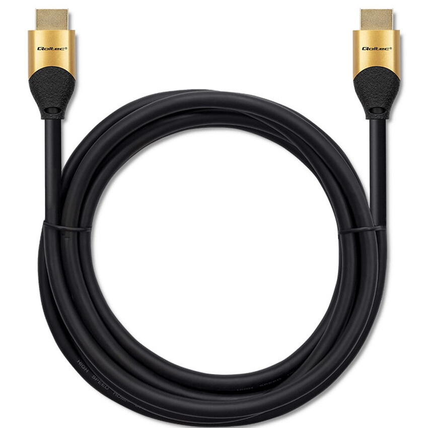 HDMI kabel Qoltec 50357 v2.1 8K | 60Hz | 26AWG | GOLD | 5m