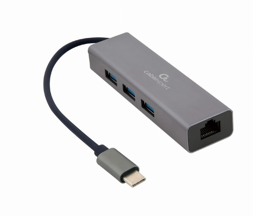 USB razdelilec USB-C - 3x USB-A 3.0 + Giga LAN Gembird A-CMU3-LAN-01